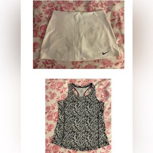 Nike White Dri-Fit Golf Tennis Athletic Skort With Built in Shorts & Top